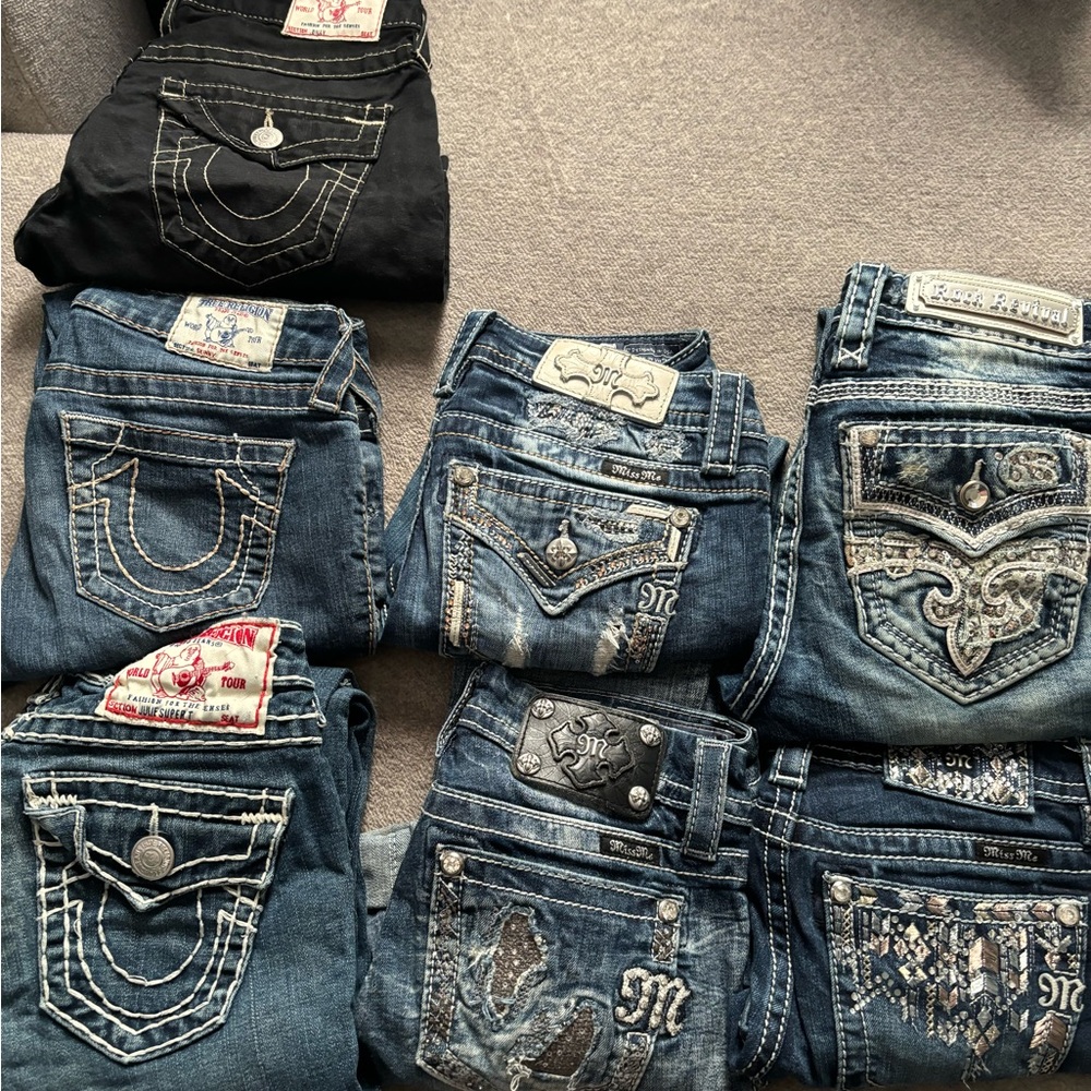 Size 25 true religion and miss me jeans
